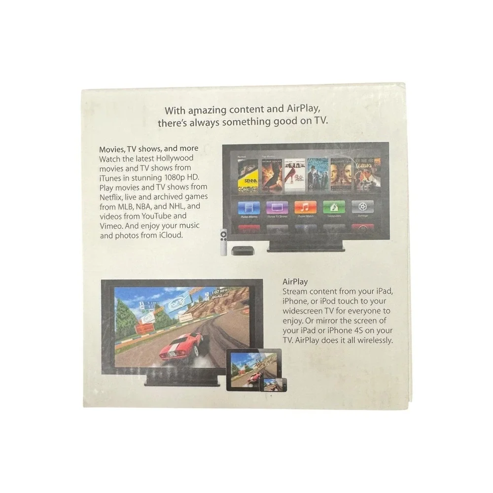 Apple TV 3rd Gen A1469 Media Streamer Black Good HD 1080p Remote HDMI